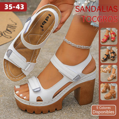 【35-43】🔥 Sandalias de plataforma con tacón grueso: para mayor altura, estabilidad y estilo.