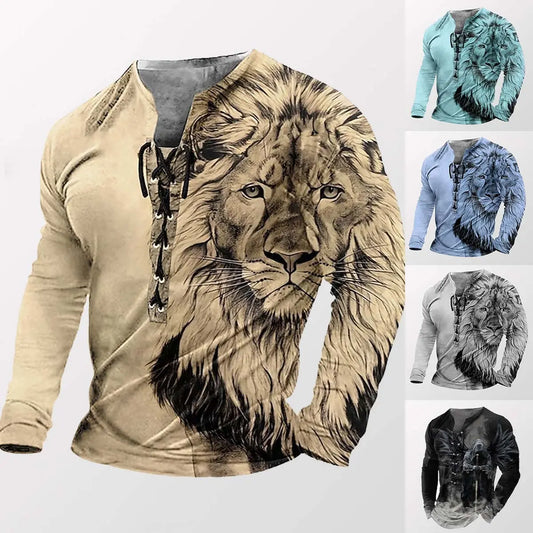 2026【Novinka】🦁🦁 Pánské ležérní tričko s 3D potiskem