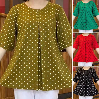 ✨【50% de Descuento】💞【L-5XL】Nueva camisa de otoño 2026 con estampado de lunares