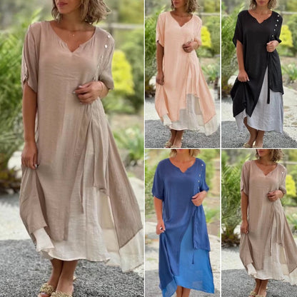 【S-4XL】Vestido de diseñador con cuello en V