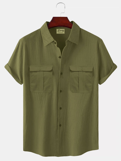 👔【M-5XL】novedad de verano camisa de lino simple para hombre
