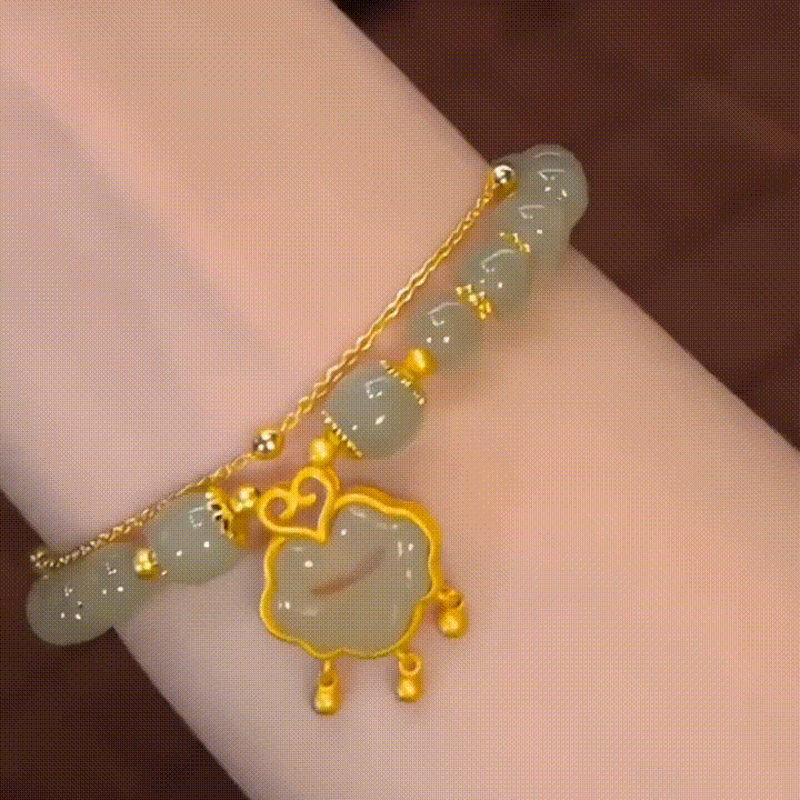 ✨Nový náramek z hetianského nefritu 14K zlata