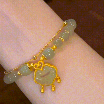 ✨Nový náramek z hetianského nefritu 14K zlata