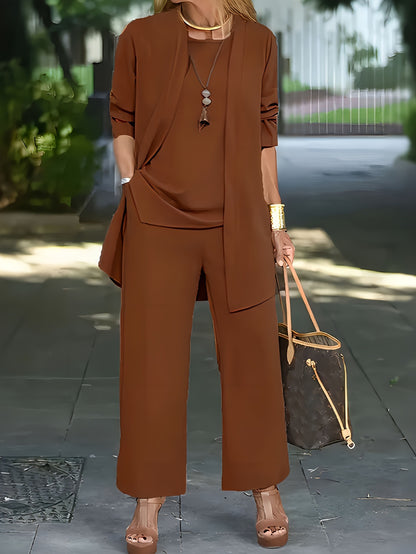 🔥【Traje de tres piezas】🔥【S-5XL】 Ropa casual profesional para mujer 2026, moderna y sencilla (40-100 kg)