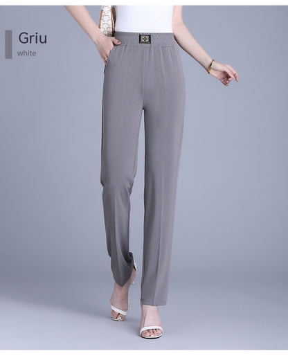 【XL-6XL】👖 Pantalones de verano de corte recto y talle alto, confeccionados en seda glacial.