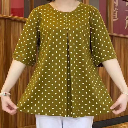 ✨【50% de Descuento】💞【L-5XL】Nueva camisa de otoño 2026 con estampado de lunares