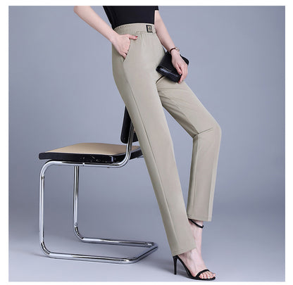 【XL-6XL】👖 Pantalones de verano de corte recto y talle alto, confeccionados en seda glacial.