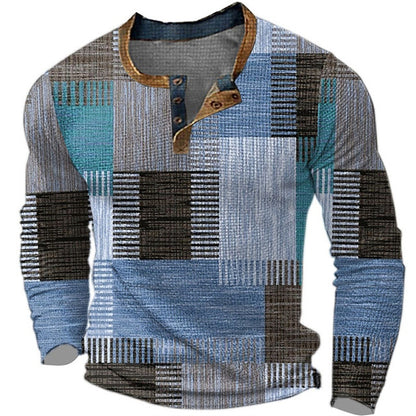 👔【S-4XL】🔥Nová kolekce pánských košil s potiskem, dlouhé rukávy, uvolněný styl Henry, dostupné ve více barvách