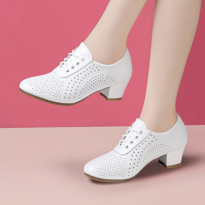 👡🌷【Tallas 34-41】【Altura del tacón 5 cm】👡Nuevos zapatos de mujer 2026 hechos de cuero genuino con una sola capa, transpirables y huecos.