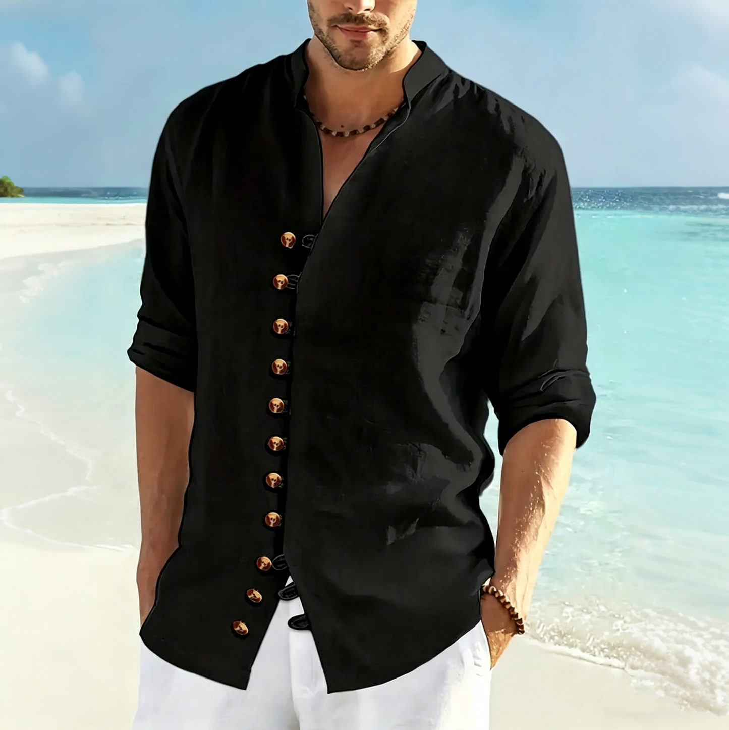 👔50% de descuento🔥【40-100 kg】Camisa de verano de manga larga para hombre, confeccionada en lino y algodón ✅️Pago contra entrega