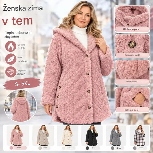 ✨✨ Zadnji dan – 50 % popusta【S–5XL】Ženska topla casual jopica s kapuco in dolgimi rokavi (dvostranski flis)
