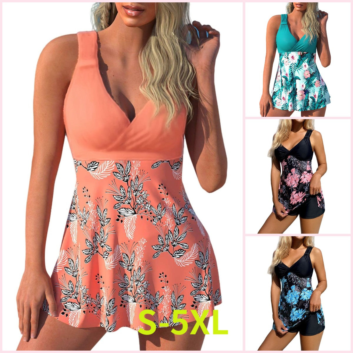 🏖️ ¡50% de descuento! 🔥 [40-120 kg] Nuevo conjunto de traje de baño estampado de tallas grandes 2026, tela de secado rápido ✅️ Pago contra entrega