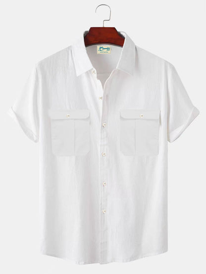 👔【M-5XL】novedad de verano camisa de lino simple para hombre