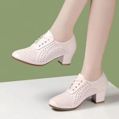 👡🌷【Tallas 34-41】【Altura del tacón 5 cm】👡Nuevos zapatos de mujer 2026 hechos de cuero genuino con una sola capa, transpirables y huecos.