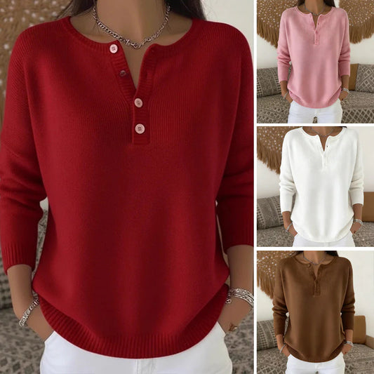 🌷【S-3XL】Női egyszerkeszű V-faszkú pulóver, laza és casual stílusú