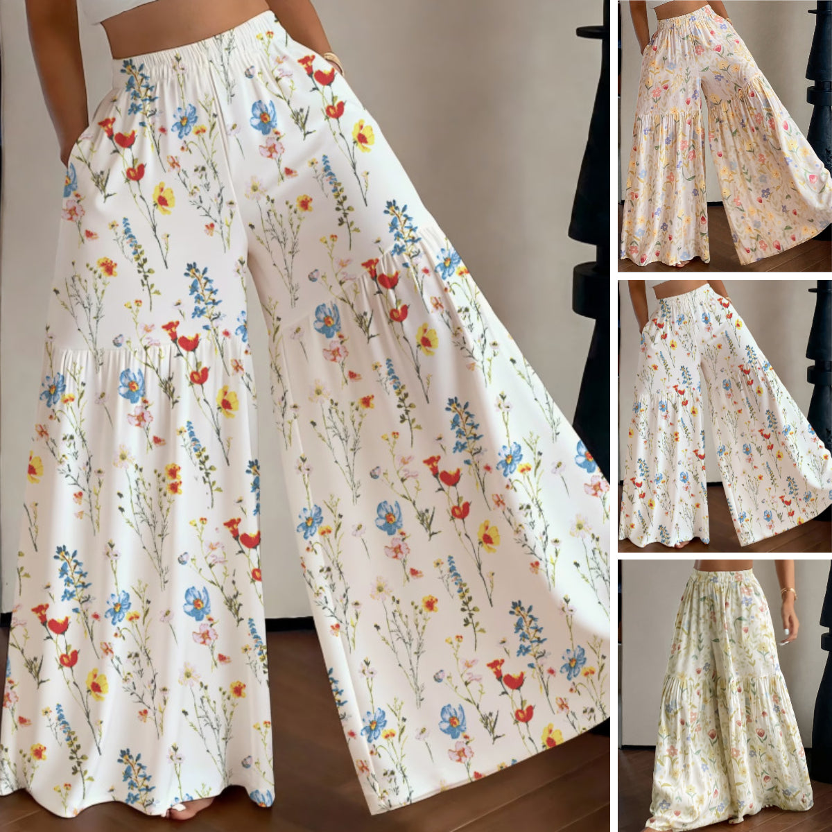 【 S-2XL】Pantalones holgados estampados para mujer, aptos para todo tipo de cuerpo, pago contra reembolso.