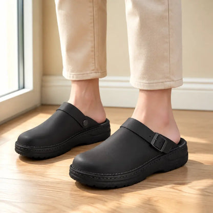⭐【38-48】😎 Uniszex, többfunkciós, hétköznapi valódi bőr papucs puha talppal