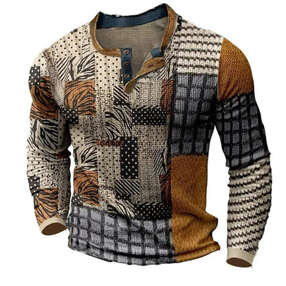 👔【S-4XL】🔥Nová kolekce pánských košil s potiskem, dlouhé rukávy, uvolněný styl Henry, dostupné ve více barvách