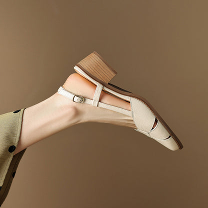 【35-40】💖Zapatos Baotou romanos de cuero hechos a mano, modernos y versátiles, para verano 2026, resistentes al desgaste y cómodos.