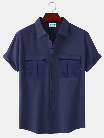 👔【M-5XL】novedad de verano camisa de lino simple para hombre