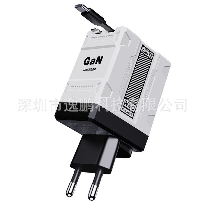 ⚡Cargador rápido 2 en 1 compatible con GaN de 120 W para iPhone, teléfonos móviles y tabletas.