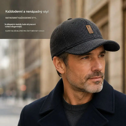 ⭐🧢 Teplá pánská čepice s klapkami na uši: pohodlí na podzim a zimu.
