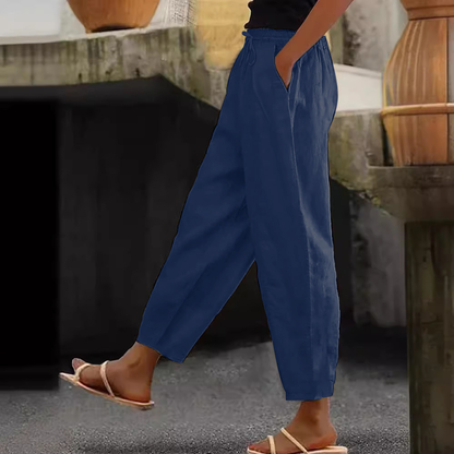 😍💕48% de descuento💕【40-120 kg】Pantalones casuales para mujer de algodón y lino ✅️Pago contra entrega ✅️