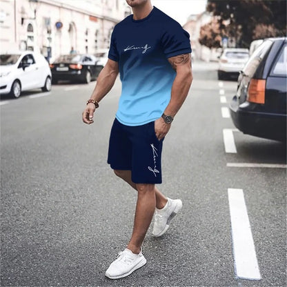 ✨👕👖【Platba na dobírku】Tato nová pánská tepláková souprava se skládá z trička a kraťasů. Je jednoduchá, stylová, pohodlná a prodyšná.