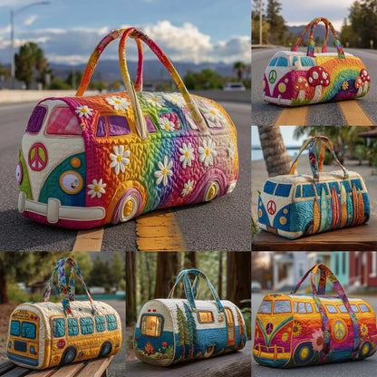 👜💐【(16x8x8) palců】Polstrovaná cestovní taška Hippie Van