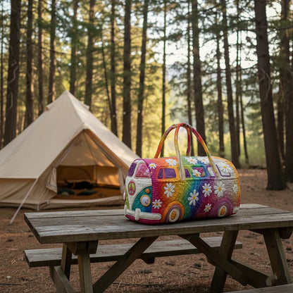👜💐【(16x8x8) palců】Polstrovaná cestovní taška Hippie Van