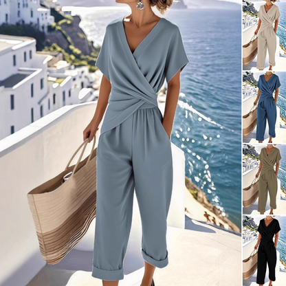 ⏳ Zadnji dan -50 % popust ✨【40–120 kg】Moderna enobarvna komplet s kratkimi rokavi – z netipičnim krojem ✅ Možno plačilo po povzetju