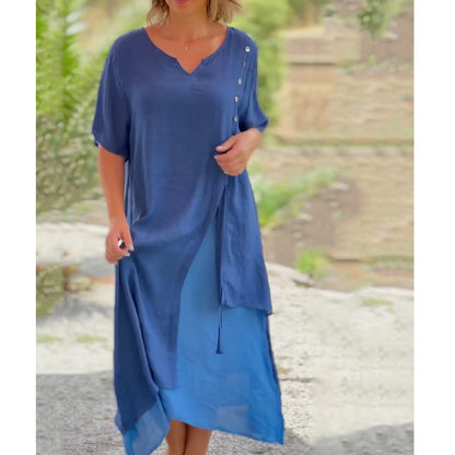 【S-4XL】Vestido de diseñador con cuello en V