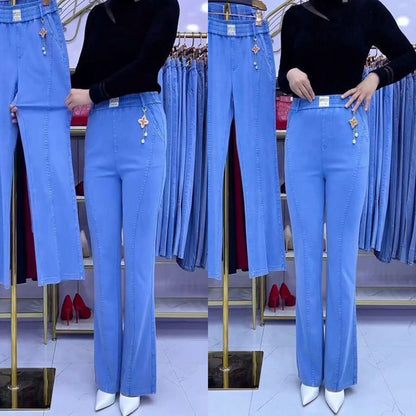 ♥️👖【S-4XL】Jeans elásticos de cintura alta para mujer