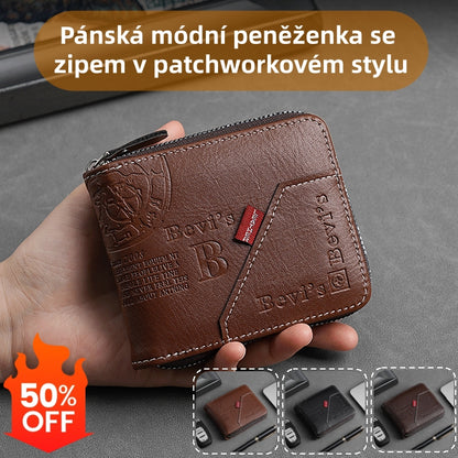 🔥🔥Nová a stylová pánská krátká peněženka na zip v retro stylu.