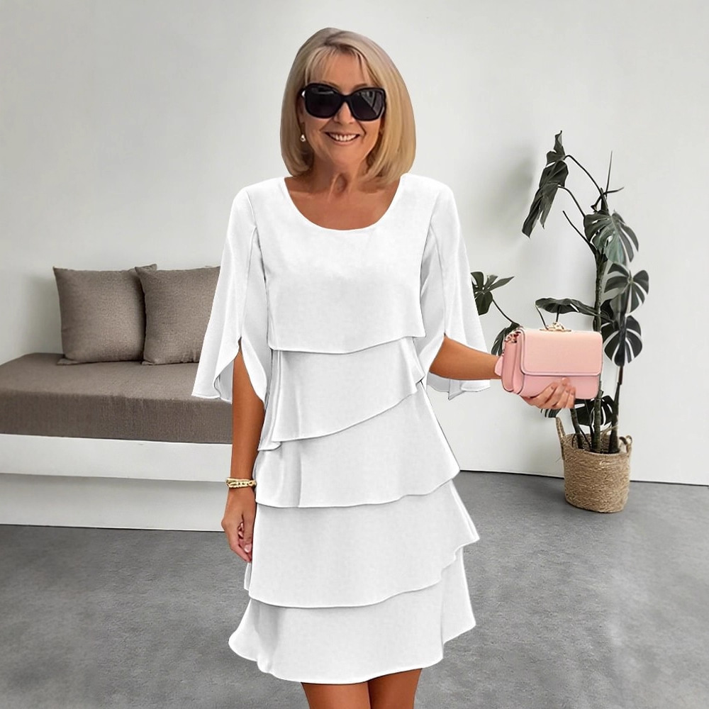 💃【Descuento por tiempo limitado】【S-3XL】🎁✨ Elegante vestido multicapa con volantes en los puños: estiloso y sofisticado 💃
