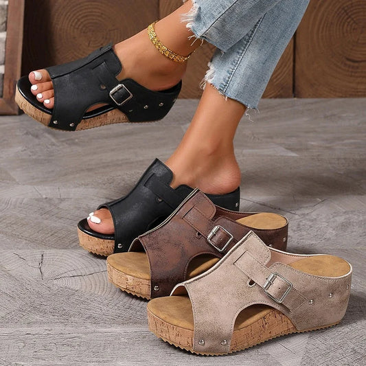 💕✨【50% de descuento🔥】Sandalias de plataforma de moda para mujer con puntera abierta