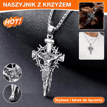 【Kupte jeden, druhý dostanete zdarma】🔥Náhrdelník s křížem a svatozářem z trnů