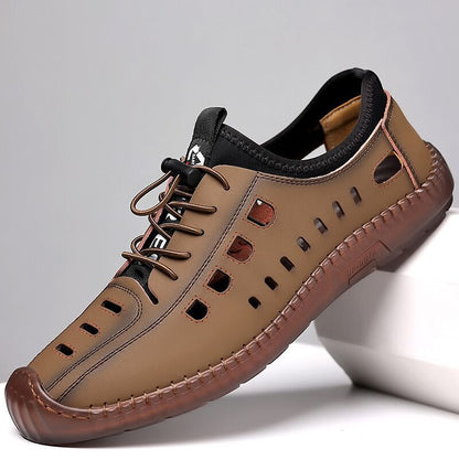 Nuevos zapatos casuales transpirables de suela blanda y diseño calado para hombre.