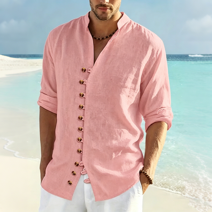 👔50% de descuento🔥【40-100 kg】Camisa de verano de manga larga para hombre, confeccionada en lino y algodón ✅️Pago contra entrega