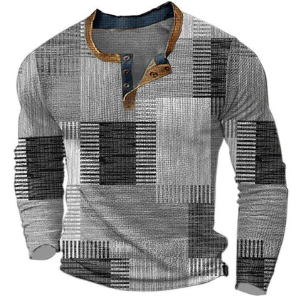 👔【S-4XL】🔥Nová kolekce pánských košil s potiskem, dlouhé rukávy, uvolněný styl Henry, dostupné ve více barvách