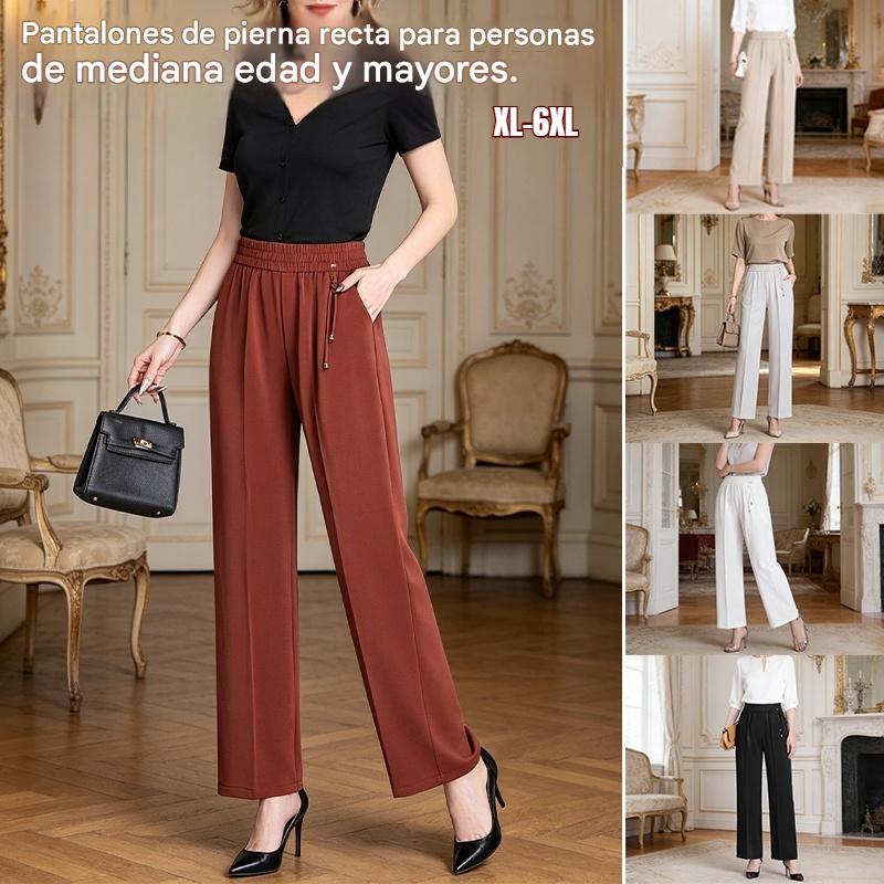 【XL-6XL】Pantalones de verano de talle alto y corte recto | Silueta relajada y estilizada | Ideal para el uso diario