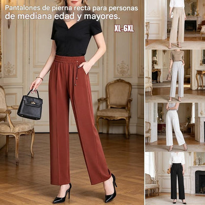 【XL-6XL】Pantalones de verano de talle alto y corte recto | Silueta relajada y estilizada | Ideal para el uso diario