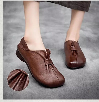 👡【35-42】Nové boty nazouvací s měkkou podrážkou a mašlí, vysoce kvalitní hovězí kůže, jednoduché a elegantní