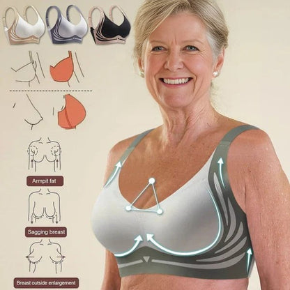 😍【Paquete de 4】Sujetador de una pieza sin aros para mujer❤️【40-85 kg】