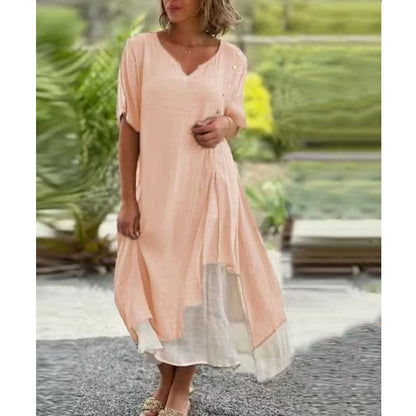 【S-4XL】Vestido de diseñador con cuello en V