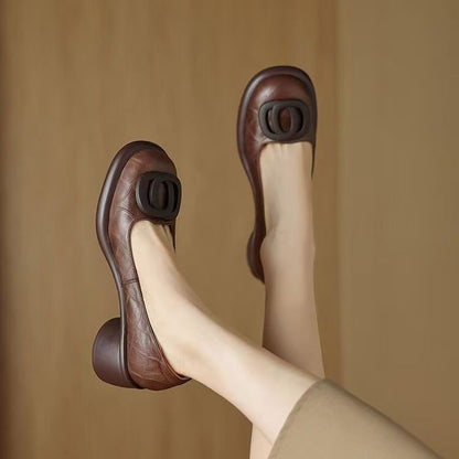 💖Último día de oferta especial👠【Tallas 35-40】Nuevos zapatos cómodos de piel auténtica 2026, tacón retro de 5 cm, elegantes y versátiles.