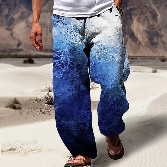 ✨👖【8 barev🌈】【S-6XL】😍 Pánské úzké kalhoty z bavlny a lnu větší velikosti, ležérní uvolněný bohémský styl, kalhoty se širokým sednutím