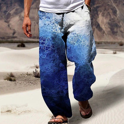 ✨👖【8 barev🌈】【S-6XL】😍 Pánské úzké kalhoty z bavlny a lnu větší velikosti, ležérní uvolněný bohémský styl, kalhoty se širokým sednutím