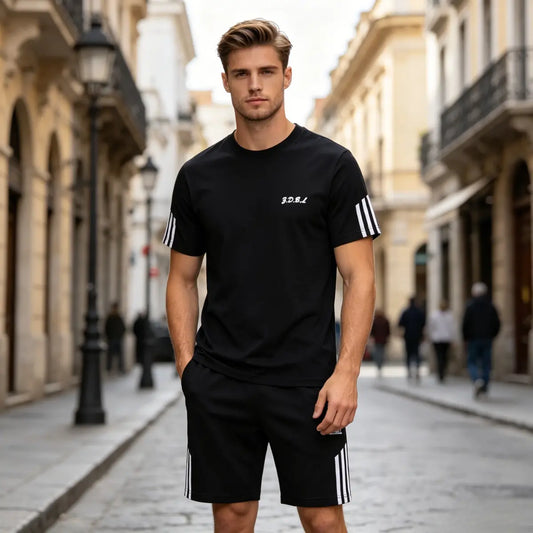 👕👖 [45–100 kg] Pánská letní sportovní souprava – s prodyšným, rychleschnoucím síťovaným designem a stylovým vzhledem.