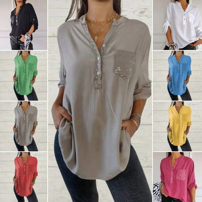 【S-5XL】Nueva camiseta de cuello en V de color liso para 2026